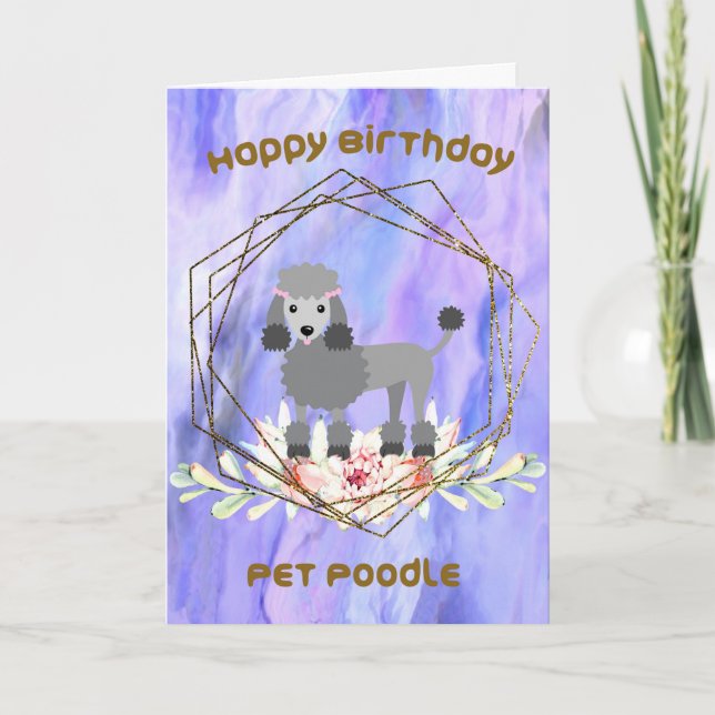 Cartão de Aniversário para Poodle Pet (Frente)