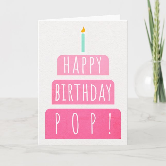 Cartão de aniversário para Pop (Frente)