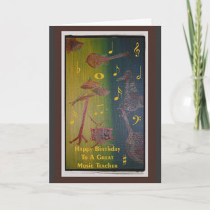 Cartão de aniversário para professor de música
