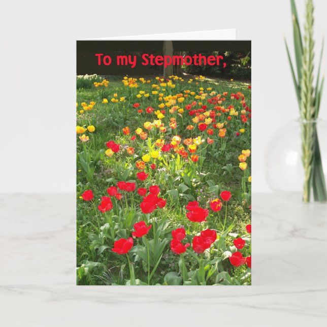 Cartão de Aniversário para Stepparent - "Tulips" (Frente)