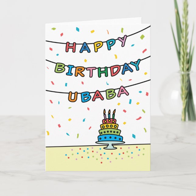 Cartão de aniversário para Ubaba (Frente)