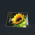 Cartão de aniversário para um amigo<br><div class="desc">Um aniversário bonito do carregando do girassol deseja para um amigo especial.</div>