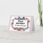 Cartão de aniversário para um amigo especial<br><div class="desc">Este cartão de aniversário bonito de aquarela tem uma imagem do rosto de um gato olhando sobre uma placa que diz "Parabéns a um amigo Excelente!". O gato está rodeado de bonito flores aquáticas.</div>