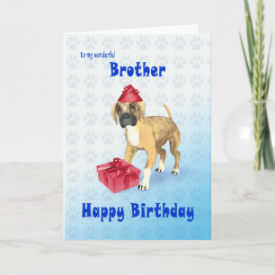 Cartão de aniversário para um irmão com um cachorr