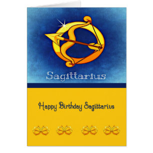 Cartão de Aniversário para um Sagitário com Seta