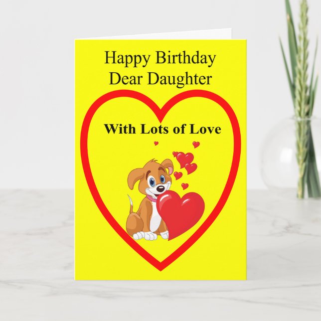 Cartão de aniversário para uma filha (Frente)