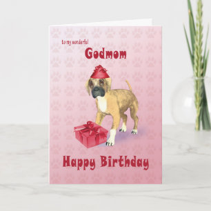 Cartão de aniversário para uma madrinha com um c