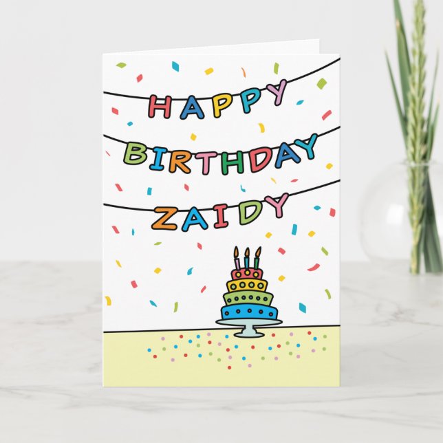 Cartão de aniversário para Zaidy (Frente)
