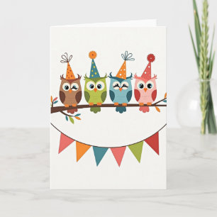 Cartão de Aniversário Party Birds