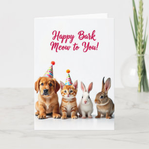 Cartão de Aniversário Party Pets