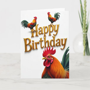 Cartão de Aniversário Pássaros Dourados