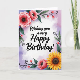 Cartão de Aniversário Pastel Birthday Bloom