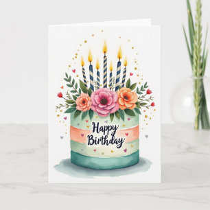 Cartão de Aniversário Pastel Bloom