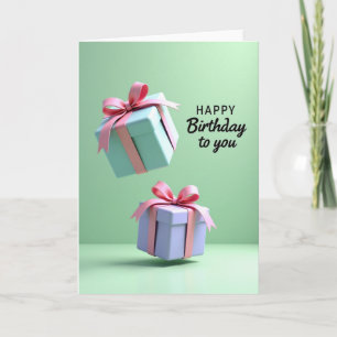 Cartão de Aniversário Pastel Suave