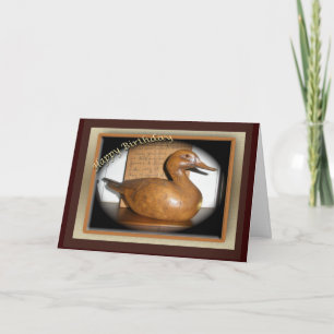 Cartão de Aniversário Pato de Madeira