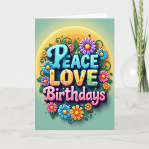 Cartão de Aniversário Paz Amor