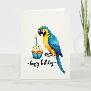 Cartão de Aniversário Pena Dourada