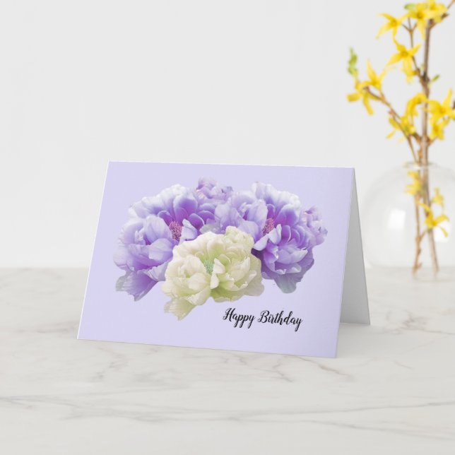 Cartão de Aniversário Peonias (Flor Amarela)
