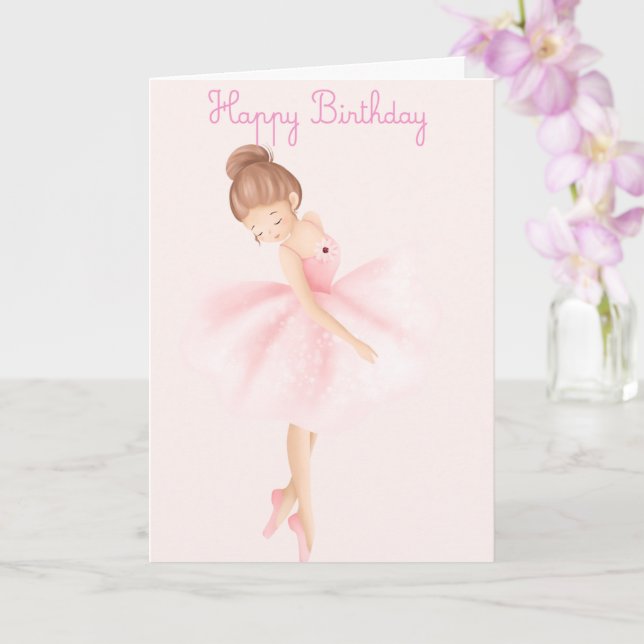 Cartão de Aniversário Pequena Bailarina (Orquídea)