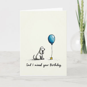 Cartão de Aniversário Perdido do Cachorro Marfim