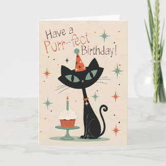 Cartão de aniversário perfeito para gatos