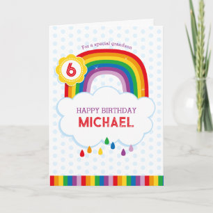 Cartão de Aniversário Personalizado Arco-íris para