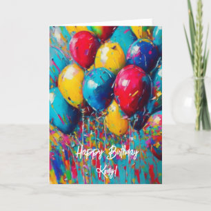 Cartão de Aniversário Personalizado Balões Color