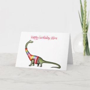 Cartão de aniversário personalizado Brontosaurus