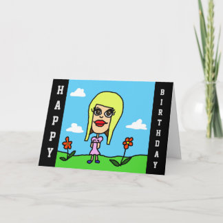 Cartão de Aniversário Personalizado Brown Eyed Gir