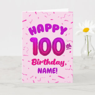 Cartão de aniversário personalizado com balão núme