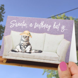Cartão de Aniversário Personalizado com Chapéu de 