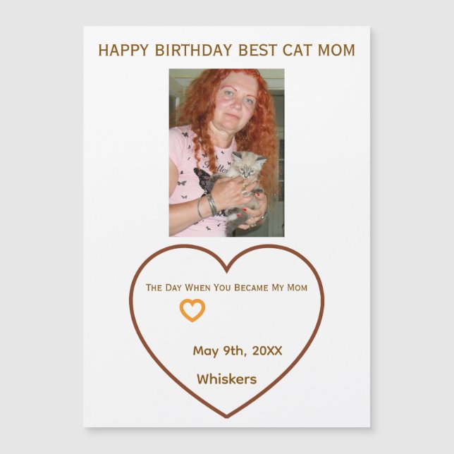 Cartão de Aniversário Personalizado com Foto da Mã (Frente)