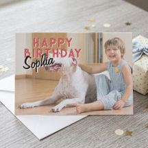 Cartão de aniversário personalizado com foto para