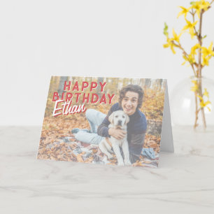 Cartão de aniversário personalizado com foto para
