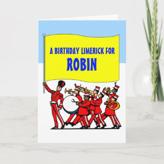 Cartão de aniversário PERSONALIZADO com limerick d