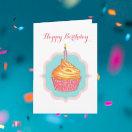 Cartão de aniversário personalizado cupcake