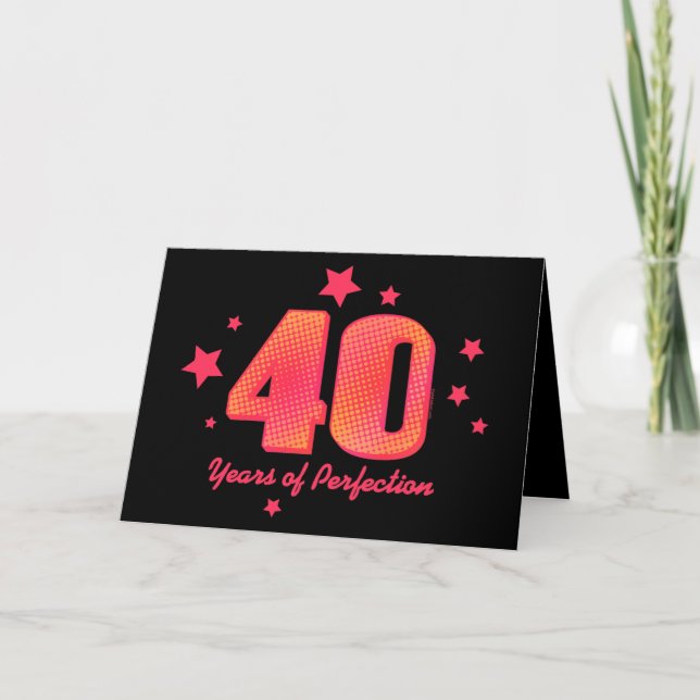 Cartão de Aniversário Personalizado de 40 Anos de  (Frente)