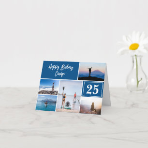 Cartão de Aniversário Personalizado De 5 Fotografi