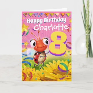 Cartão de aniversário personalizado de 8 anos Pequ