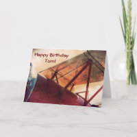 Cartão de Aniversário Personalizado de Ala Vermelh