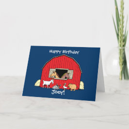 Cartão de aniversário personalizado de animais da 