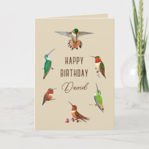 Cartão de Aniversário Personalizado de Aves Humana