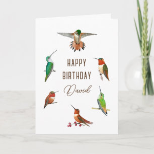 Cartão de Aniversário Personalizado de Aves Humana
