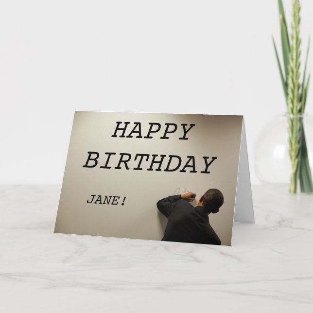 Cartão de aniversário personalizado de Barack (Frente)