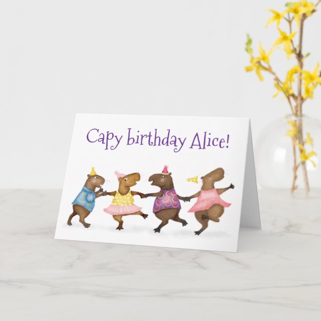 Cartão de aniversário personalizado de bonitão dan (Flor Amarela)