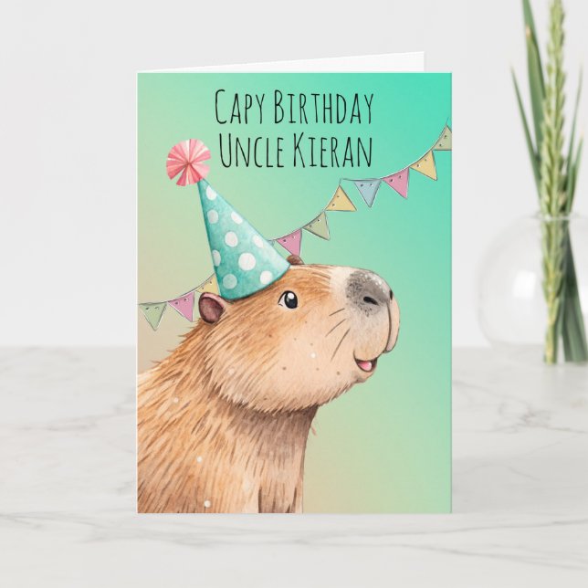 Cartão de Aniversário Personalizado de Capivara (Frente)