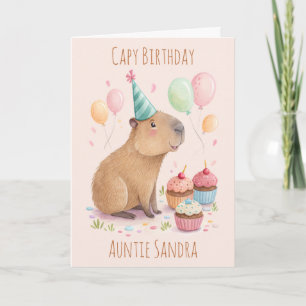 Cartão de Aniversário Personalizado de Capivara