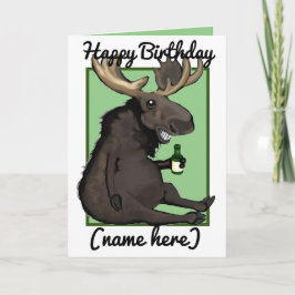 Cartão de Aniversário Personalizado de Cartoon Moo