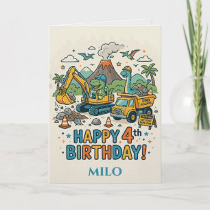 Cartão de Aniversário Personalizado de Construção 