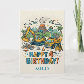 Cartão de Aniversário Personalizado de Construção